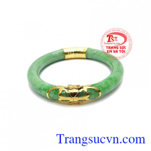 Vòng cẩm thạch bọc vàng phụng hoàng được chế tác từ ngọc cẩm thạch thiên nhiên