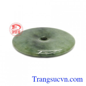 Mặt đồng xu cẩm thạch tài lộc được chạm khắc bản tròn cỡ lớn.