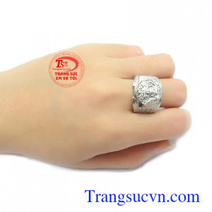 Nhẫn nam vàng trắng đẳng cấp 10k phái mạnh
