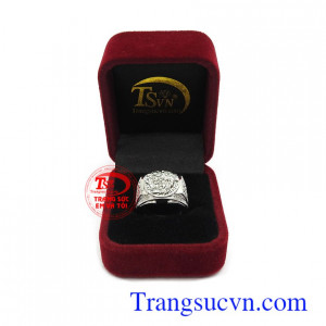 Nhẫn nam vàng trắng 10k sang trọng