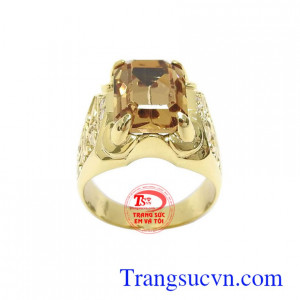 Nhẫn nam thời thượng vàng 10k chế tác công nghệ cao, đính đá tinh tế mang lại nét cá tính, phong cách và thời trang cho phái mạnh, phù hợp làm quà tặng trong những dịp ý nghĩa