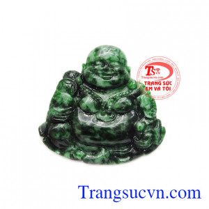 Mặt phật di lặc quyền quý được điêu khắc tinh xảo từ ngọc cẩm thạch thiên nhiên