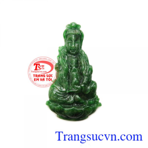 Mặt phật bà quan âm an lạc được chế tác từ ngọc cẩm thạch thiên nhiên mang lại khí vận tốt cho chủ nhân
