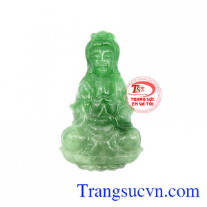 Mặt Jadeite Phật quan âm tinh xảo tượng trưng cho sự may mắn, lạc quan, vui vẻ