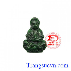 Mặt Phật Quan Âm cẩm thạch thiên nhiên.