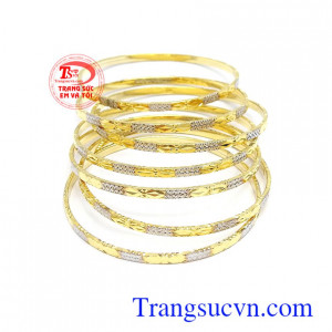 Vòng tuần vàng 10k đẳng cấp chế tác công nghệ cao, kiểu dáng tinh xảo, sắc nét, phay sáng độc đáo