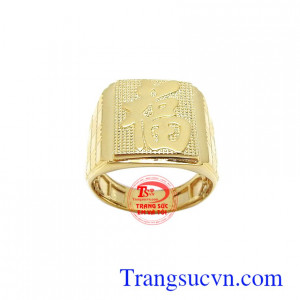Nhẫn nam vàng chữ Phúc may mắn mang lại nét cá tính, thời trang và sang trọng cho phái mạnh, là sản phẩm rất được ưa chuộng