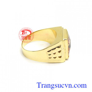 Nhẫn nam đính đá sang trọng gắn đá sang trọng, kiểu dáng thời trang