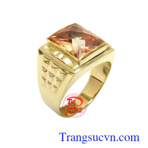 Nhẫn nam đính đá sang trọng vàng 10k kiểu dáng đẹp, chất lượng cao, gắn đá tinh xảo