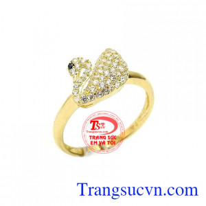 Nhẫn nữ vàng thiên nga được chế tác từ vàng 10k công nghệ Itaty