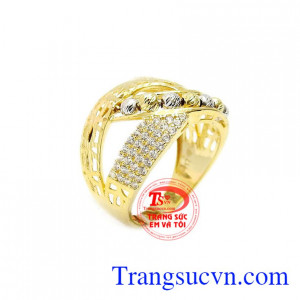 Nhẫn nữ vàng phong cách quý tộc
