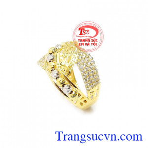 Nhẫn nữ vàng tây may mắn và thời trang công sở Uy tín vàng đảm bảo chất lượng 18k 14k 10k đặt nhẫn theo yêu cầu,chế tác và thiết kế 3D