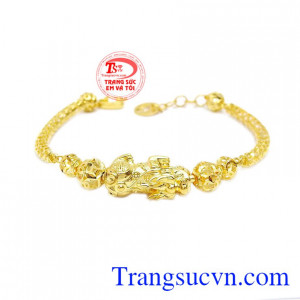 Lắc tay nữ tỳ hưu 10k được chế tác 3D đẹp và tinh xảo hình tỳ hưu