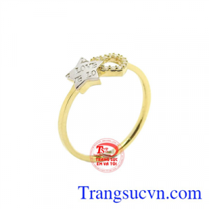 Nhẫn nữ vàng tỏa sáng được chế tác từ vàng 10k nhập khẩu nguyên chiếc từ Korea