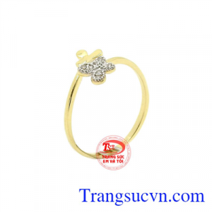 Nhẫn nữ hồ điệp được chế tác từ vàng 10k nhập khẩu nguyên chiếc từ Korea