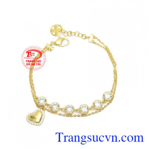 Lắc tay nữ 10k tình yêu được chế tác từ vàng 10k bền đẹp