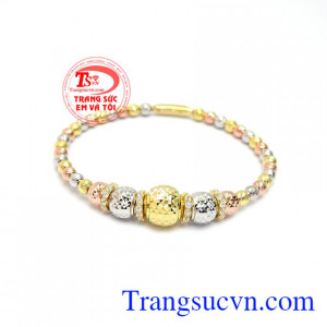 Vòng tay bi vàng 10k đẹp được chế tác theo công nghệ Italy