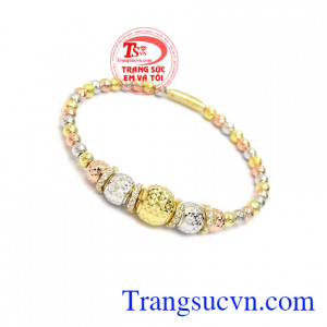 Vòng tay bi vàng 10k được thiết kế bi tròn, màu sắc đẹp, chất lượng cao,
