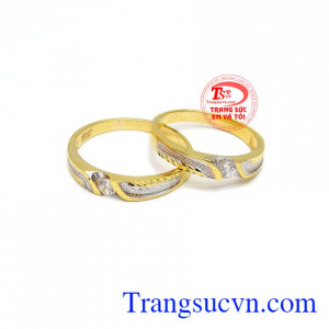 Nhẫn cưới bền chặt vàng 10k