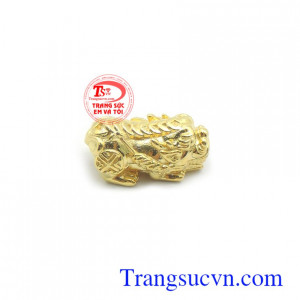 Mặt dây tỳ hưu may mắn 10k chế tác đẹp, chất lượng vàng đảm bảo, mặt tỳ hưu vàng tây