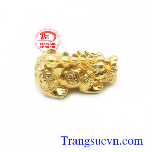 Mặt dây Tỳ hưu 10k thịnh vượng thiết kế tinh xảo, sắc nét, đeo hợp thời trang và phong thủy