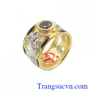 Nhẫn nam 10k rồng vàng hưng thịnh chế tác trên công nghệ cao cấp, đường nét độc đáo, sáng tạo và tinh xảo