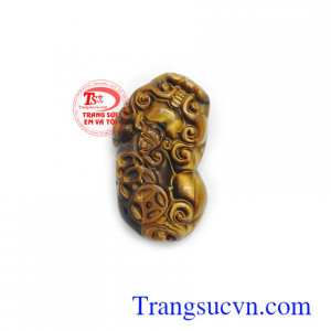 Mắt hổ mặt tỳ hưu chạm khắc đẹp, chất lượng cao, phù hợp làm mặt dây chuyền đeo đẹp, thời trang