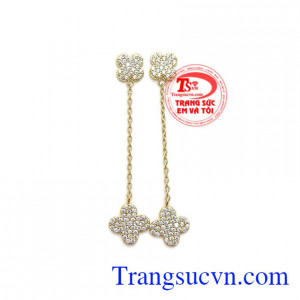 Hoa tai vàng nữ tính được chế tác 10k nhập khẩu từ Italy