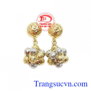 Hoa tai vàng nắng mai được chế tác từ vàng 10k công nghệ Italy