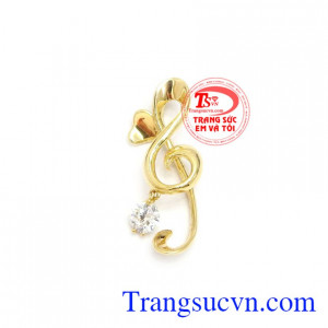 Mặt dây âm nhạc được chế tác từ vàng 10k nhập khẩu nguyên chiếc Korea