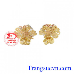 Hoa tai bông hoa vàng 10k món quà yêu thích của phái đẹp