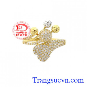 Nhẫn nữ vàng 10k độc đáo được chế tác từ vàng 10k chuẩn chất lượng