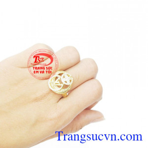 Nhẫn nữ mặt tròn vàng 10k