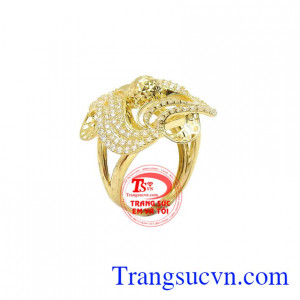 Nhẫn nữ vàng 10k trang nhã được chế tác đẹp và bắt mắt theo công nghệ Italy