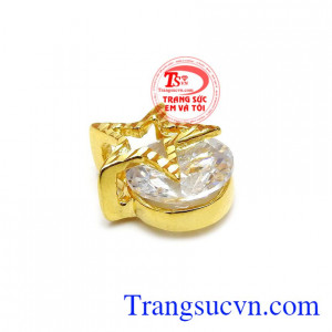 Mặt dây được gắn đá Cubic Circonia 8mm