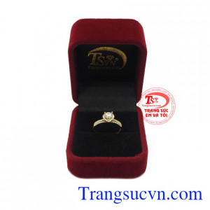 Nhẫn nữ vàng 10k trái tim