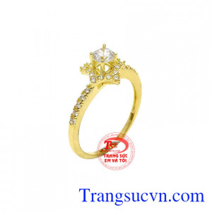 Nhẫn nữ vàng 10k ngôi sao được chế tác tinh xảo và tỉ mỉ từ vàng 10k đảm bảo chất lượng