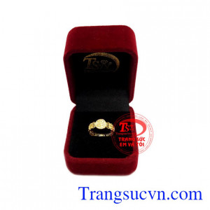 Nhẫn kim tiền mặt chữ lộc chất lượng.