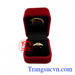 Nhẫn kim tiền may mắn vàng 10k đẹp, bảo hành 6 tháng.