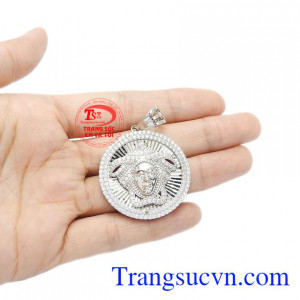 Mặt dây vàng trắng phong cách 18k