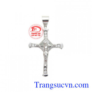 Mặt dây thánh giá vàng trắng đẹp