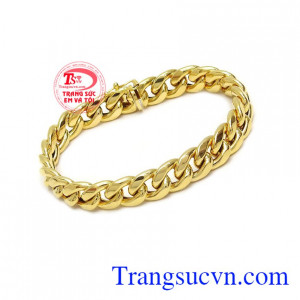 Lắc nam vàng mạnh mẽ 14k dễ dàng kết hợp với nhiều trang phục, sản phẩm là món quà dành tặng các bạn nam trong các dịp sinh nhật