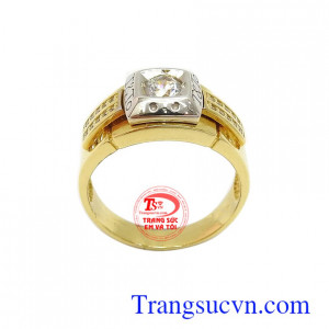 Nhẫn nam vàng 18k mạnh mẽ tôn lên sự cá tính, phong cách và đẳng cấp cho người đeo