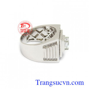 Nhẫn nam vàng trắng 18k phong cách tôn lên nét cá tính, thời trang, thời thượng và đẳng cấp phái mạnh