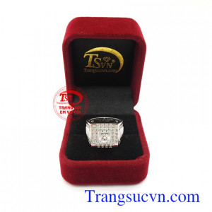 Nhẫn nam vàng trắng thương hiệu uy tín, chất lượng, bảo hành 12 tháng