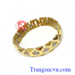 Lắc tay vàng 18k thời trang phong cách phái mạnh