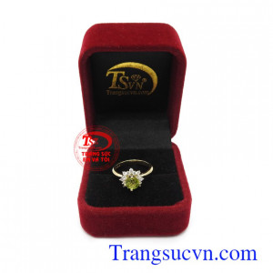 Nhẫn Nữ vàng gắn đá tự nhiên, chất lượng vàng đảm đeo bền đẹp sáng bóng, tinh tế và sang trọng dành cho phái đẹp