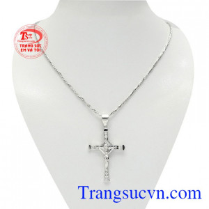 Bộ trang sức thánh giá vàng trắng đẹp