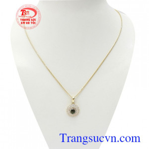 Bộ dây nữ Sapphire may mắn kết hợp giữa dây chuyền Italy 10k và mặt dây Sapphire bền đẹp, sang trọng