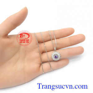 Bộ dây chuyền thạch anh tím cát khí